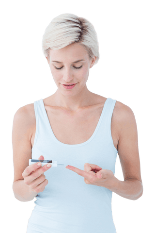 transparent woman checking blood sugar with test kit - Download Free Stock Videos Pikwizard.com