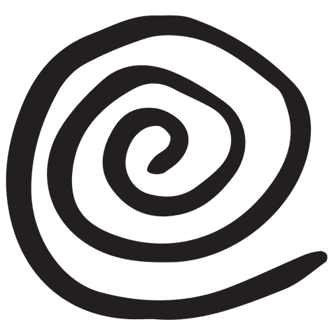 Black Spiral Illustration on Transparent Background