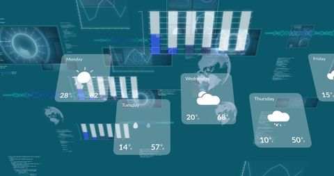 digital weather forecast analysis with data visualization - Download Free Stock Images Pikwizard.com