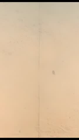 Vertical video showing beige wall panel with faint seam and subtle dust marks for minimalist texture