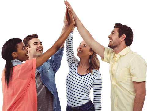 diverse team high-fiving in show of transparent unity - Download Free Stock Videos Pikwizard.com