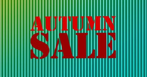 Autumn Sale Promotion on Green Striped Background