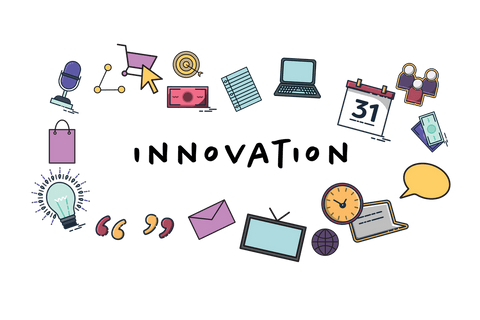 Transparent Business Icons Surrounding Innovation Text Concept - Download Free Stock Videos Pikwizard.com