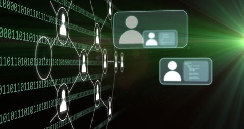 Digital Network Connections with Binary Code - Download Free Stock Images Pikwizard.com