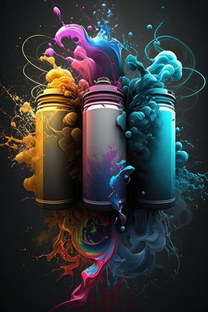 Graffiti spray paints with colorful shapes created using generative ai technology - Download Free Stock Photos Pikwizard.com