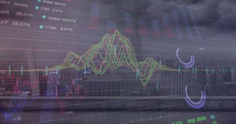 Digital Stock Data Over City Landscape Illustrating Global Economy - Download Free Stock Images Pikwizard.com