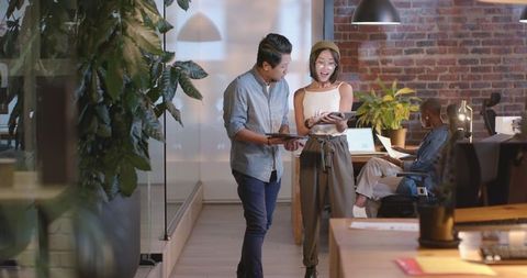 Creative Team Collaborating in Trendy Office Environment