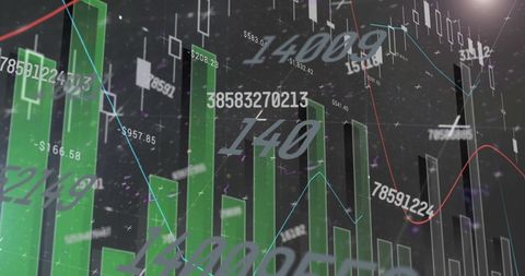 Digital Data Visualization with Financial Graphs and Numbers - Download Free Stock Images Pikwizard.com