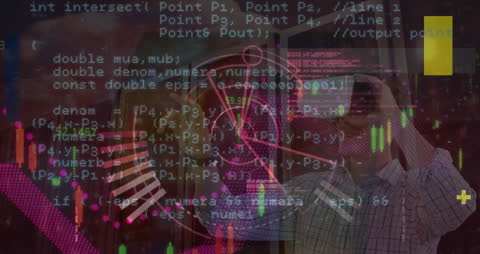 Futuristic Data Processing Illustration with Media Icons