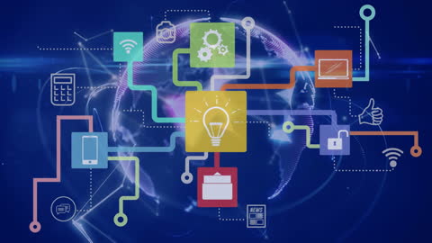 Global Digital Technology and Connectivity Concept Illustration