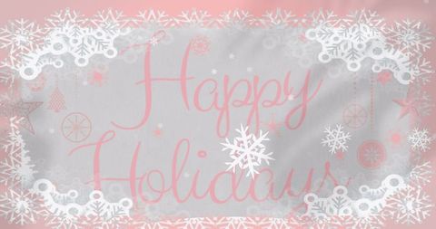Elegant Happy Holidays Greeting with Falling Snowflakes
