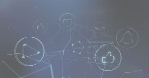 Digital Data Connection Network with Icons - Download Free Stock Images Pikwizard.com