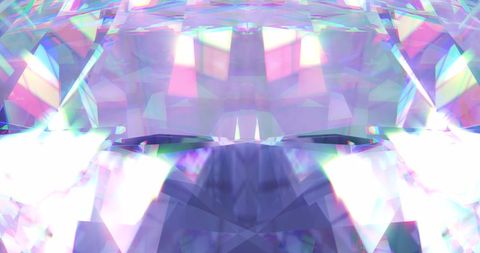 Shiny diamonds with colorful prism lights