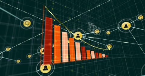Abstract Digital Data and Bar Chart Visualization - Download Free Stock Images Pikwizard.com