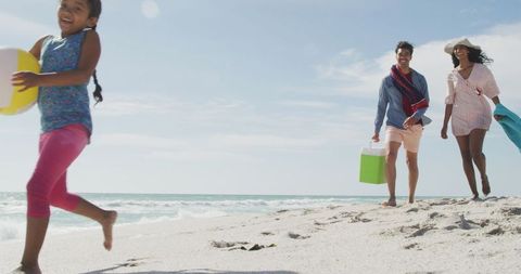 Joyful Family Vacation on Sunny Tropical Beach