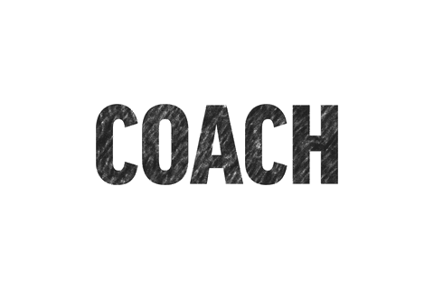 Black coach text on transparent background