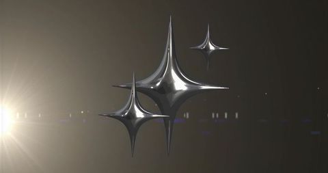 Futuristic Metallic Star Structures in Abstract Cosmic Space