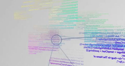 Abstract digital code network with colorful connections