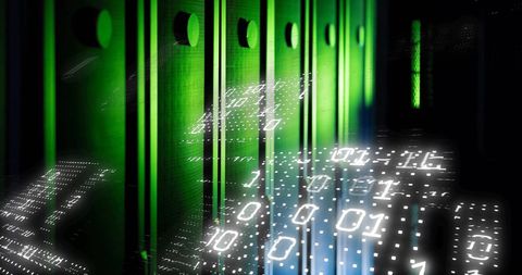 Digital Data Streaming in Futuristic Server Room - Download Free Stock Images Pikwizard.com