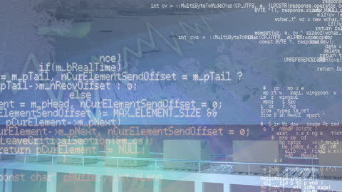 Digital Financial Data Animation with Global Shipping Theme