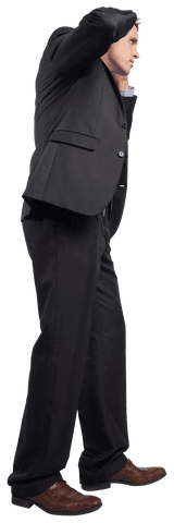transparent image of stressed businessman holding head - Download Free Stock Videos Pikwizard.com