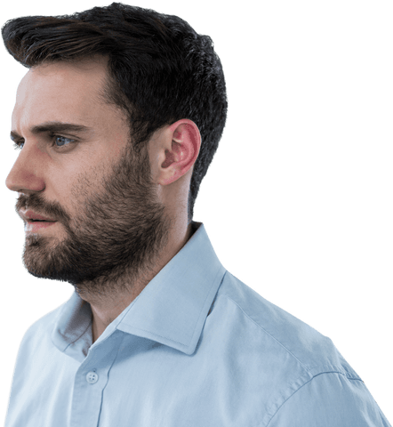 profile view of thoughtful man against transparent background - Download Free Stock Videos Pikwizard.com