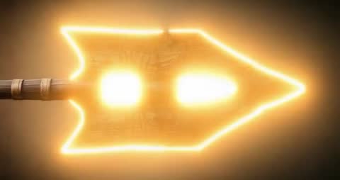 Glowing Arrowhead Lighting Up with Radiant Energy