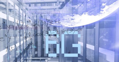 Advanced 6G Networking Concept with Server Room and Digital Globe - Download Free Stock Images Pikwizard.com
