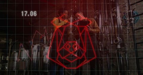 Innovative Brewery Techs Testing fluid Samples with Holographic Overlay