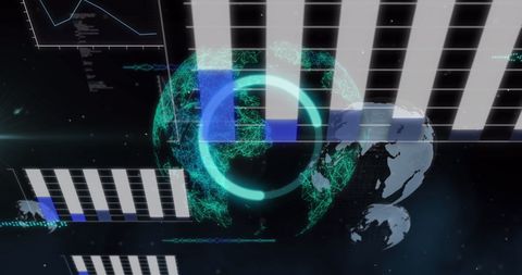 Digital Interface with Global Data Visualizations - Download Free Stock Images Pikwizard.com