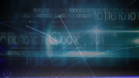 Futuristic Digital Network with Binary Code and Connections