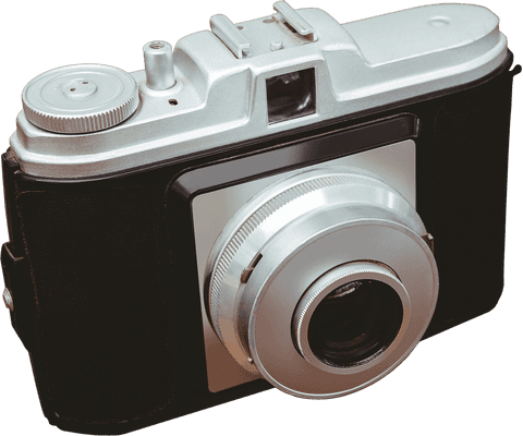 transparent isolated vintage black and silver camera illustration - Download Free Stock Videos Pikwizard.com