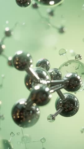 Rotating Metallic Molecular Structure in Soft Green Void with Floating Liquid Droplets