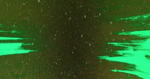 Falling White Speck Field with Neon Green Glitch Pillars Streaming from Edges Abstract Tunnel