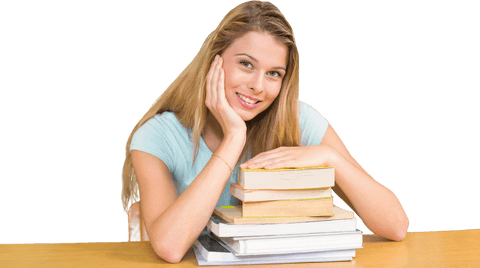 Transparent Background Portrait of Female Student with Books - Download Free Stock Videos Pikwizard.com