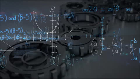 Fusion of Mechanical Gears and Mathematics, Abstract Concept Illustration