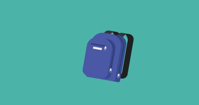 Blue Schoolbag Icon with Green Background - Download Free Stock Images Pikwizard.com