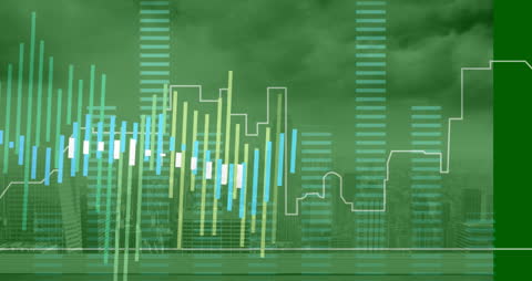 Digital Data Visualization Over Cityscape