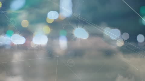 Digital Network Integration Over City Nightscape