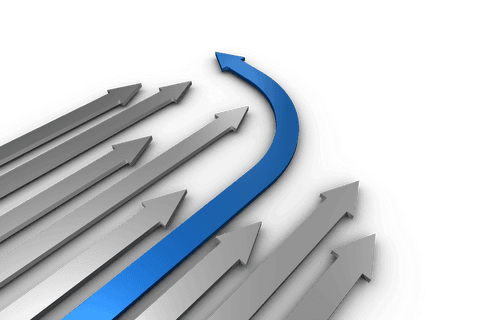 Leading Arrow Breaking Away from Pack on Transparent Background - Download Free Stock Videos Pikwizard.com