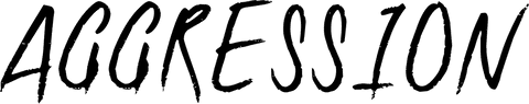 Aggression text neon glow transparent background