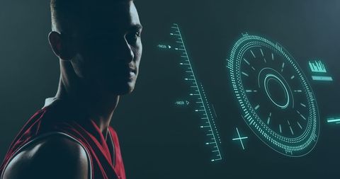 Digital interface scanning basketball player