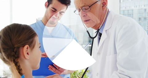 Doctor Examining Patient with Nurse Recording Notes in Modern Clinic