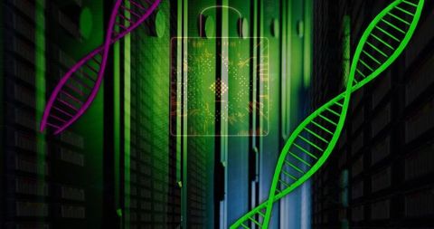 Futuristic Genomic Data Security in Modern Server Room