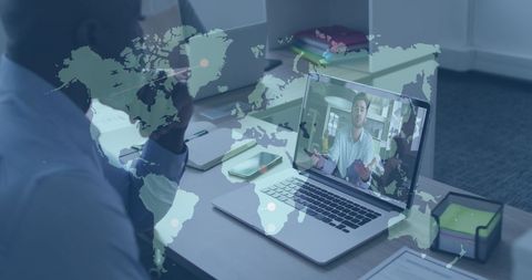 Global Business Connections and Remote Communication - Download Free Stock Images Pikwizard.com