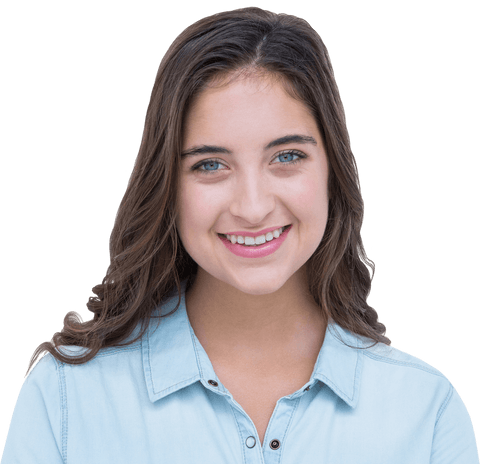 young woman smiling in casual shirt on transparent background - Download Free Stock Videos Pikwizard.com