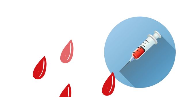 Blood Drops and Vaccine Injection Concept on White Background - Download Free Stock Images Pikwizard.com