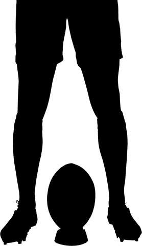 Rugby player holding ball in transparent illustration