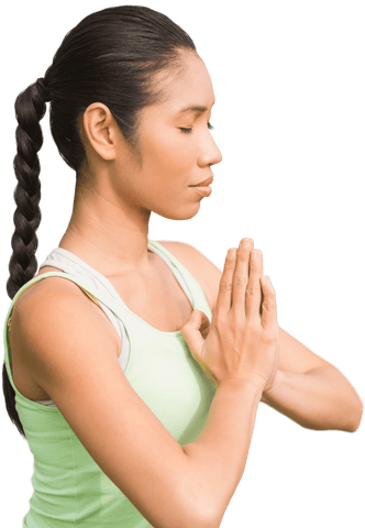 serene woman practicing yoga closeup with transparent background - Download Free Stock Videos Pikwizard.com
