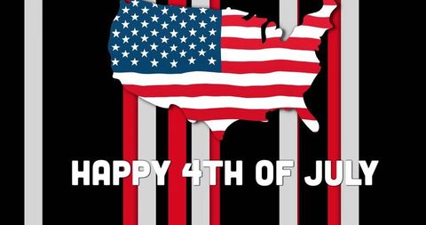 Patriotic Fourth of July Design with USA Map and Stripes